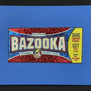 Joe Bazooka mixed media on canvas by Marty Thornton.