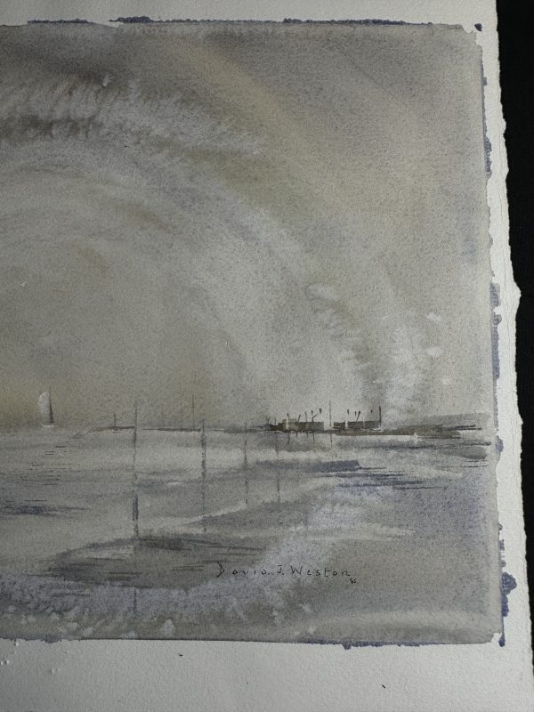David J Weston Original Watercolour 'Sea Lights' - Image 4