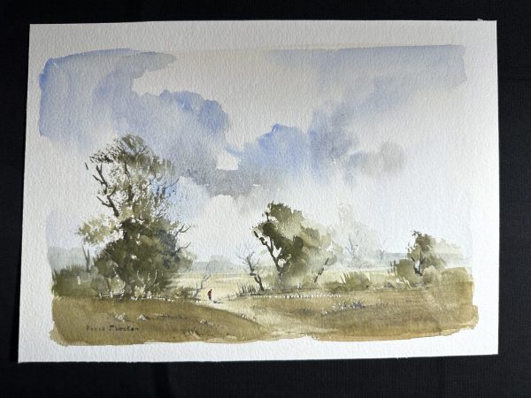 David J Weston Original Watercolour 'Just across the park'