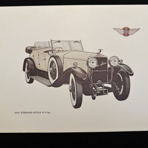 1924 Hispano Suiza 37.2 HP Lithograph by Roger Deer