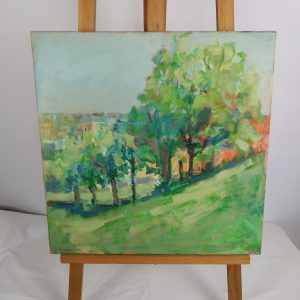 Alex Chamberlin, Hillock Towards Newcastle, Oil on canvas.